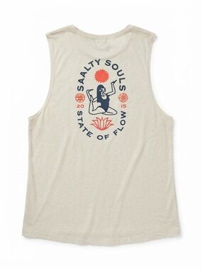Salty Souls Women's Cream 'State of Flow' Graphic Tank